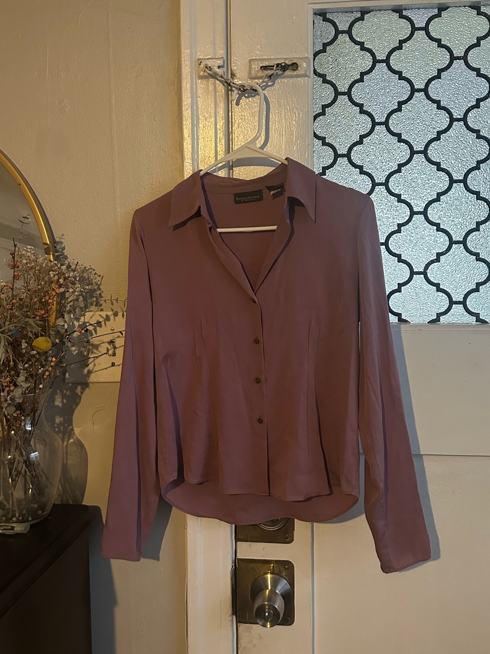 Lightweight Purple / Mauve Button-Up Blouse